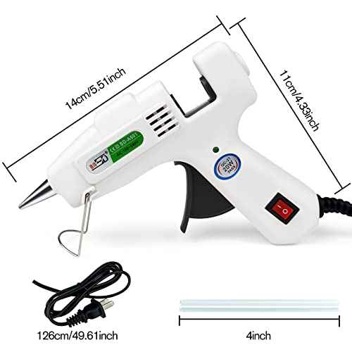 Hot Glue Gun Kit with 30 Glue Sticks, Fast Preheating Hot Melt, High Temp for School Crafts DIY Arts and Quick Home Repairs (20w)