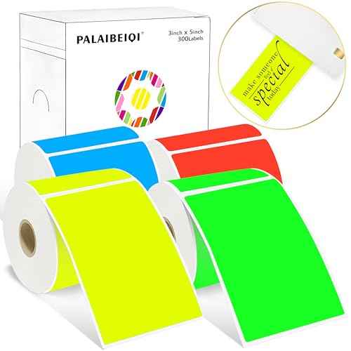 3x5 Inch Rectangle Color Coding Sticker Labels 300Pcs Printable Moving Box Labels for Warehouse, Address, Inventory, Small Business Labeling, Mixed Colors
