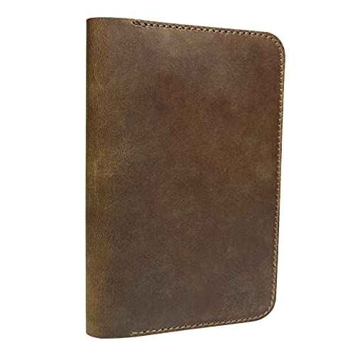 Jack's Point Leather Field Notes Cover for Memo - Pocket Sized Notebook, fits 3.5¡± x 5.5¡± Notebooks, Hand Stitched Brown Real Top Grain Leather, Multiple Pockets for Extra Functionality