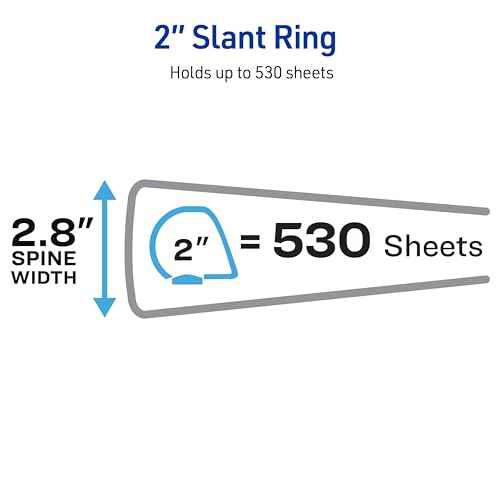 Avery Durable View 3 Ring Binders for Home, School Supplies, Office, or Organization Needs, 2" Slant Ring, 6 Pack White Binders (17032)