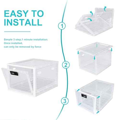 Lalifebuss Combination Lock Boxes for Personal Items, Lockable Storage Box for Office Locker/School/Medicine/Snacks/Phone Jail/Electronic/Home (1 Pack/White)