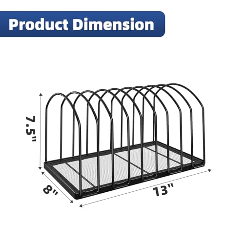 Simple Trending 9 Section Metal File Sorter Organizer for Desk, Vertical File Folder Stand for Home Office, Black