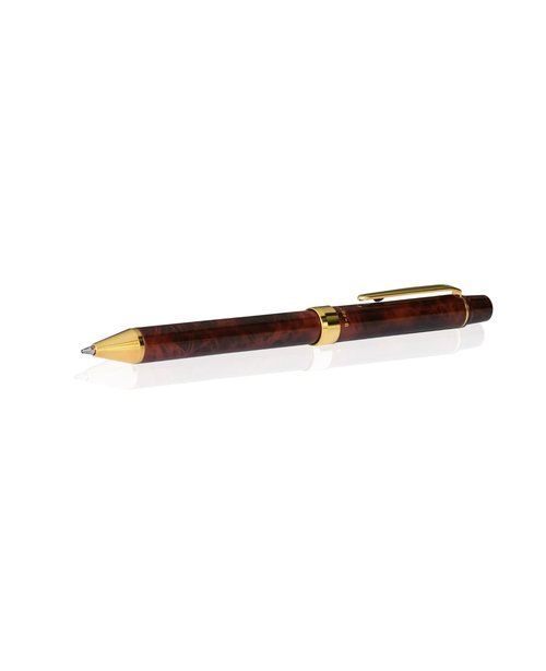 Yasutomo TP30BR QuadPoint Twist Pen, Brown Marble
