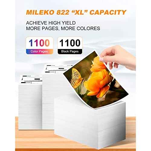 822XL Ink Cartridges Remanufactured Replacement for Epson 822XL Ink Cartridges for Epson 822 822 XL T822 for Epson WF-3820 Printer Workforce Pro WF-4820 WF-4830 WF-4833 WF-3823 Printer£¨5 Pack, 822XL£©
