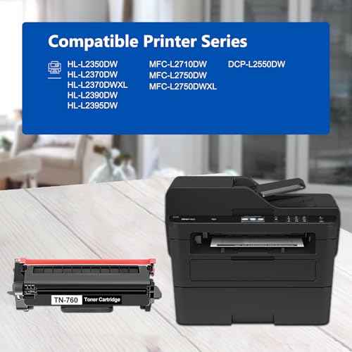 TN760 High Yield Toner Cartridge 1 Pack Replacement for Brother TN-760 TN730 Toner Cartridge Black to Use with HL-L2350DW HL-L2395DW HL-L2370DW MFC-L2750DW MFC-L2710DW DCP-L2550DW Printers
