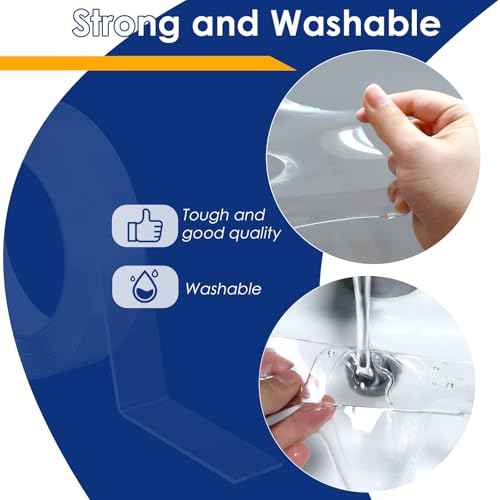 10 Packs Double Sided Tape Heavy Duty, Nano Tape Mounting Tape Clear Multipurpose Strong Adhesive Tape for Home, Office, 1.2 in ¡¿ 9.85 FT