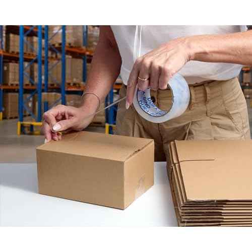 Heavy Duty Clear Packing Tape 1.8 Inch x 60 Yards. Bulk Package. Tough Transparent Packing Tape Refills for Shipping, Moving, Mailing, and All Box Types. Professional Grade.