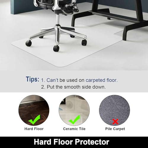 AiBOB 36 x 48 Clear Office Chair Mat with Lip for Hardwood Floors