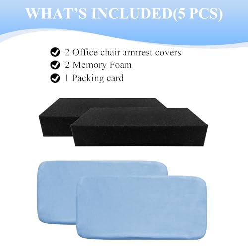 Office Chair Arm Pads - Memory Foam Elbow Cushions with Zipper, Anti-Slip