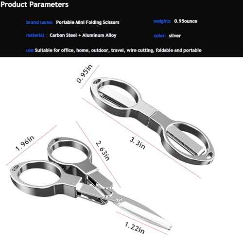 Folding Mini Scissors, Stainless Steel Retractable Small Scissors for Home Office and Travel, 2-Piece Set