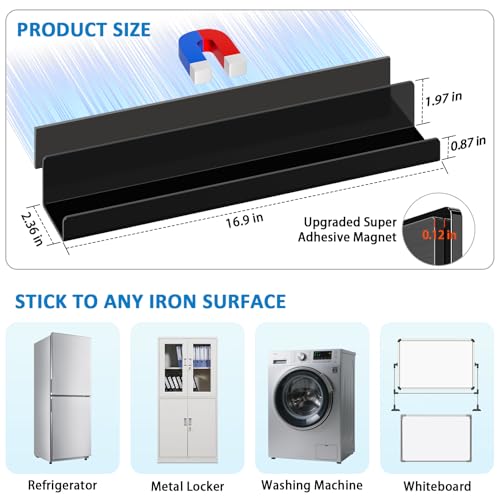 Magnetic Whiteboard Shelf Set of 2 – Strong Hold Acrylic Organizer for Classroom & Office