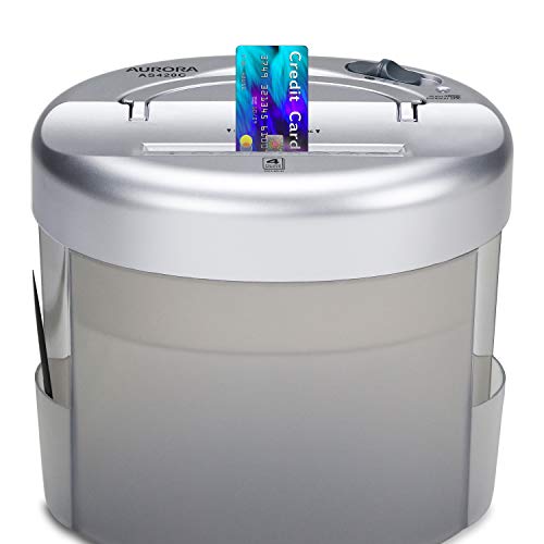 Aurora AS420C Desktop-Style Cross-Cut Paper Shredder, 4-Sheet Crosscut Desktop