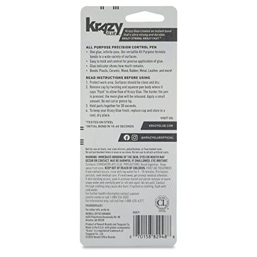 Krazy Glue All Purpose Precision Control Superglue Pen 4g – Clear, 1 Count