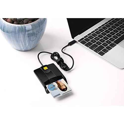 SAICOO Type C Smart Card Reader DOD Military USB-C Common Access CAC Card Reader, Compatible with Windows (32/64bit) XP/Vista/ 7/8/10, Mac OS X
