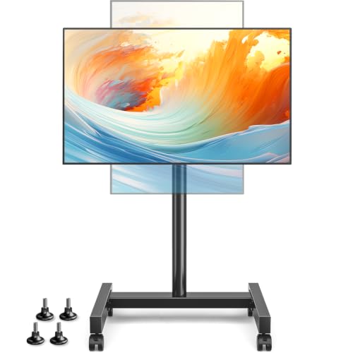 YOMT Basic Rolling TV Stand for 13-50 Inch TVs with 90° Rotation
