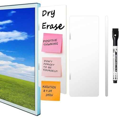 1 pc Dry Erase Monitor Memo Board, Magnetic Dry Erase Multifunction Whiteboard Monitor Side Panel, Desktop Memo Board with a Pen (1)