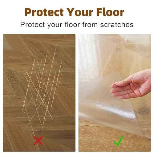 Royhom Clear Chair mat for Hardwood Floor 30 x 48 Inches, Clear Floor Mat for Rolling Chairs, Desk Hard Surface Pad, Waterproof Rectangle Protector Pad