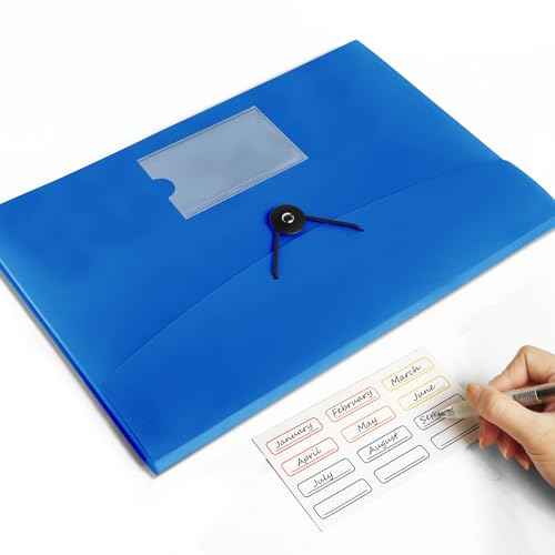 3 Pack 7 Pocket Accordian File Organizer, Expanding File Folder with Labels, Plastic Expandable File Folder for Documents Letter Size A4 Papers