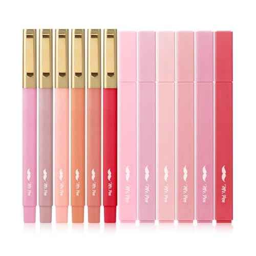 Mr. Pen- Aesthetic Highlighters and Pens, 12 Pack, Shades of Pink, No Bleed Bible Highlighters and Pens, Black Ink
