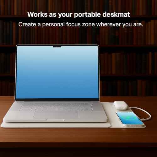 4-in-1 Laptop Sleeve/Case with Mag Safe Charging, PU Leather (15-16inch) Tech Folio | Dove (White) | Soft Shell (Foldable)