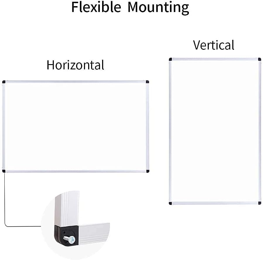 VIZ-PRO Magnetic Dry Erase Board - 36" X 24" Silver Aluminum Frame with 3 Erasers & 12 Markers