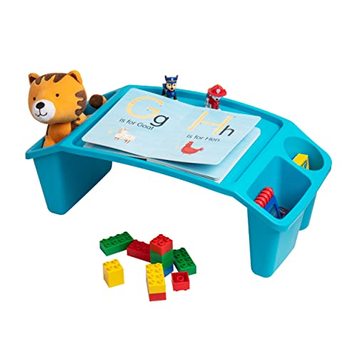 Kids Blue Plastic Lap Desk Set with Side Storage, Pack of 2