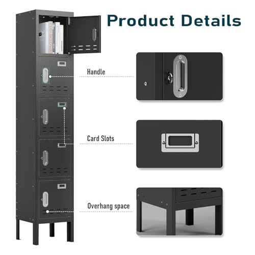 Metal Storage Locker with Lock & Card Slot - Secure Lockable Door