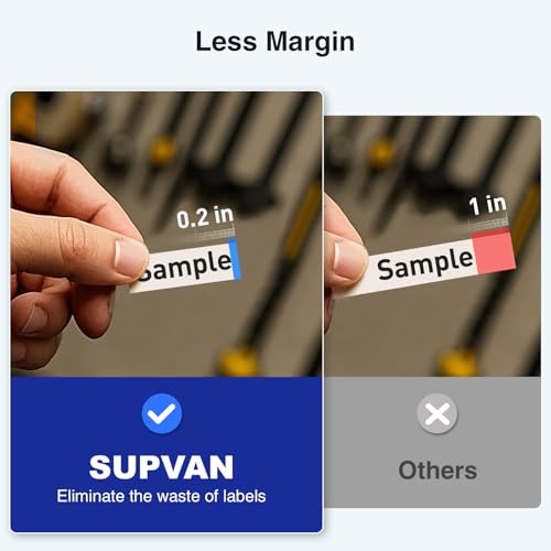 SUPVAN E11 Bluetooth Label Maker with 4 Tapes - Portable, Rechargeable & App Compatible (Black)