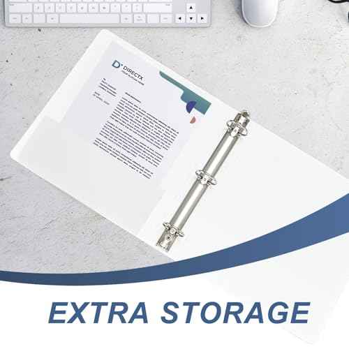 2-inch 3 Ring Binder with 2 Interior Pockets, Heavy Duty 2" Round Ring Binder Holds 450 Sheets of US Letter Size 8.5'' x 11'' Paper for Office/Home/School (White,6-Pack)
