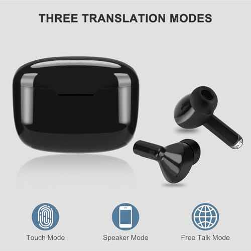 Y113 Language Translator Earbuds, Supports 144 Languages Online Offline Instant Voice Translator Device with APP for iOS for Android, Simultaneous Translation Bluetooth 5.1