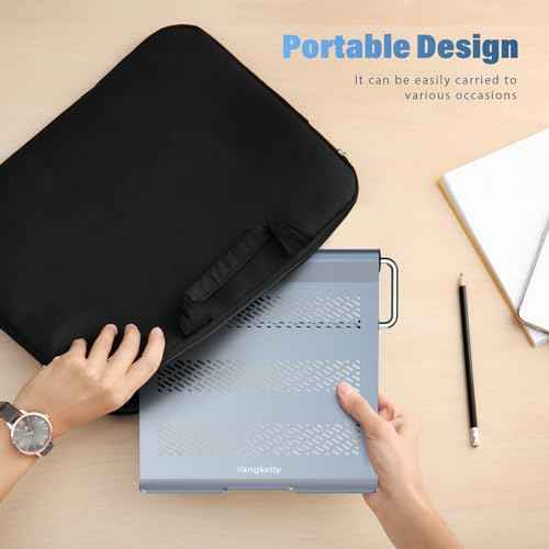 Yangkelly Laptop Stand Foldable Notebook Holder Portable Computer Riser Aluminum Alloy Elevator