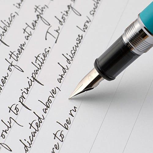 Platinum Fountain Pen PROCYON Deep Sea Fine Point PNS-5000#50-F With Kanji LOVE Sticker, Blue, 5.5x0.56 in