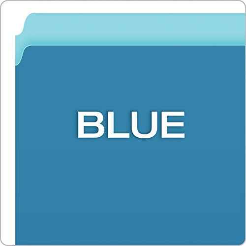 Pendaflex Two-Tone Color File Folders, Letter Size, Blue, Straight Cut, 100/BX (152 BLU)