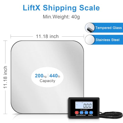 Fuzion LiftX Stainless Steel Postal Shipping Scale 440LB/200kg with Hold & Tare