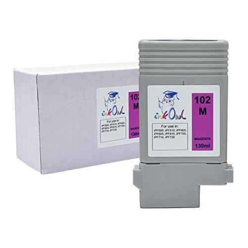 InkOwl Compatible Ink Cartridge Replacement for Canon PFI-102M (130ml, Magenta) - iPF500 iPF510 iPF600 iPF605 iPF610 iPF700 iPF710 iPF720