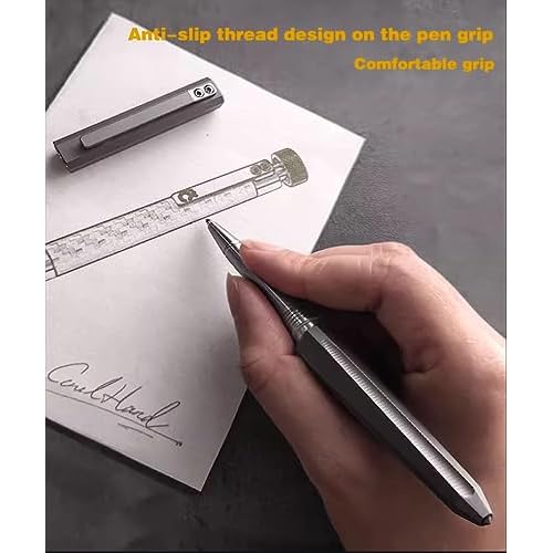 Titanium Ballpoint Pen, Multifunctional Pocket EDC Pen with Cap Luxury Pen, Office Business Signing Pen, Writing, Office, Business Unisex