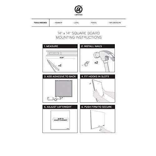 U Brands Cork Canvas Bulletin Board, 14" x 14" Inches, Frameless (463U00-04)