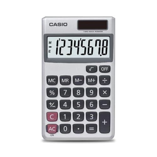Casio SL-300SV Standard Function Desktop Calculator - 1 Pack, 8-Digit Display, Solar & Battery Powered