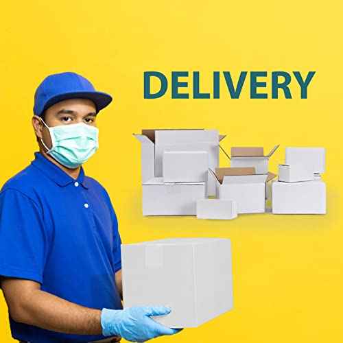 Calenzana 8x6x6 Shipping Boxes Set of 40, White Corrugated Cardboard Box for Mailing Packing Gifts Small Business