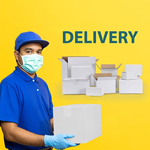 Calenzana 8x6x6 Shipping Boxes Set of 40 - White Corrugated Cardboard Mailers for Small Business & Packing