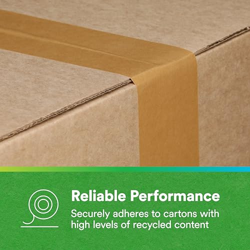 3M Scotch Performance Paper Box Sealing Tape 570 - 1.8" x 55 yd, Brown, Single Roll