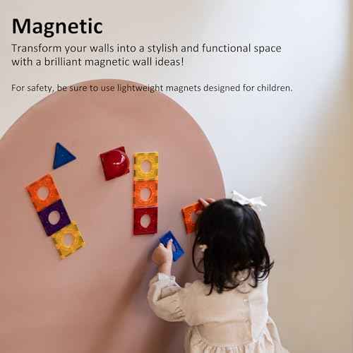 Magnetic Wall Decal Chalkboard for Kids CPC Certified Magnet Toy Arch Contact Paper for Wall Sticker Peel and Stick Self Adhesive Blackboard Home Decor Schooling (Milk Tea)