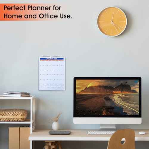 2026 Wall Calendar - January 2026 - December 2026, 12 Monthly Hanging Calendar, 2026 Planner, A4 Size 8.5" x 11", Spiral Binding, Holidays, Julian Dates, Large Blocks, Twin-Wire Binding, Hanging Hook, (1 Pack)