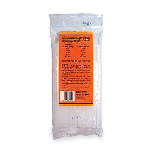 Gorilla Hot Glue Sticks, Full Size, 8" Long x .43" Diameter, 20 Count, Clear, (Pack of 1) (¬´hree P¬Ñck)