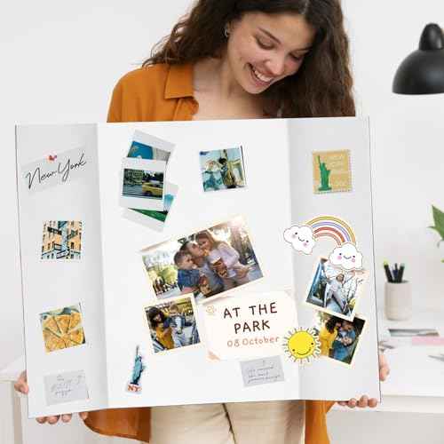 5 Pack Small Trifold Poster Board 26"x17", White Presentation Boards for School Projects, Science Fairs, Office Presentations