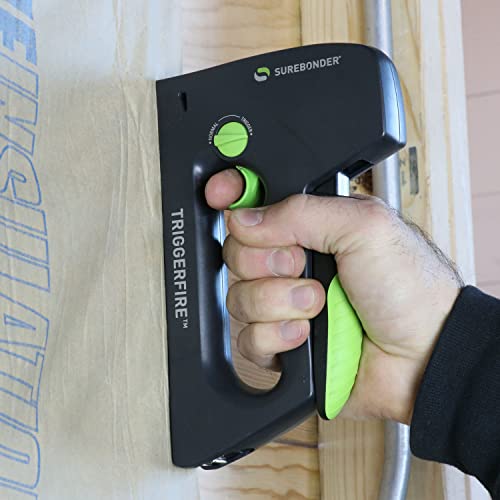 Surebonder TriggerFire Staple Gun Kit with Staples – 2 Sizes 1/4"–9/16"
