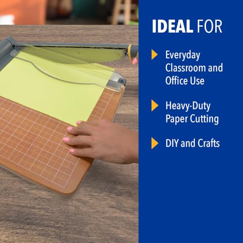 Westcott 12-Inch TrimAir Wood Guillotine Paper Cutter, 30 Sheets