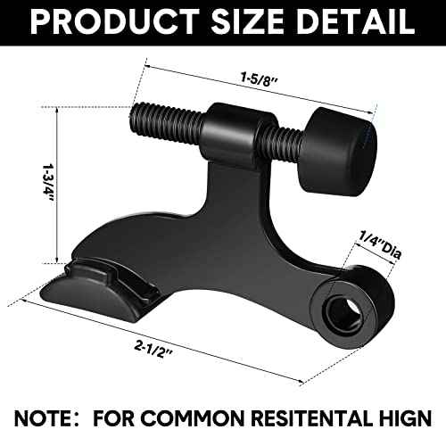 Funrous 24 Pieces Hinge Pin Door Stopper Satin Brushed Door Stops Adjustable Heavy Duty Hinge Stopper with Rubber Bumper Tips(Black)