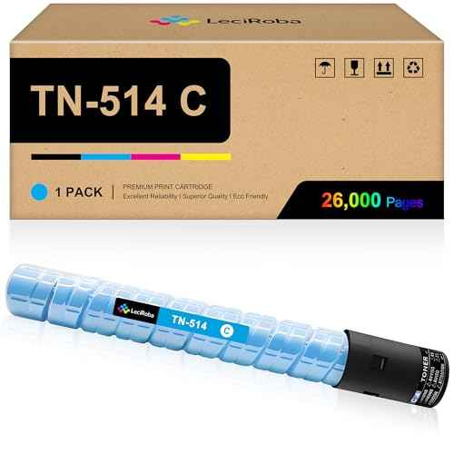 LeciRoba Compatible TN-514 TN514 Cyan Toner Cartridge Replacement for Konica Minolta Bizhub C258e C308e C368e C368e C454e C458 C554e C558 C658 B454 B454E B458E B554 B554E B558E B658E Printer (1-Cyan)