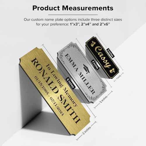 Engraved Name Plate Customized and Personalized, 1" x 3" Trophy, Picture Frame and Memorabilia Plate, 15 Color Options Prestige Collection by My Sign Center